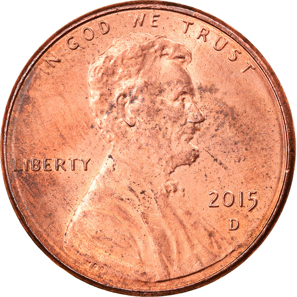 Moneta, USA, Lincoln Cent, 2015, Denver, AU(55-58), Miedź platerowana