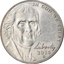 Münze, Vereinigte Staaten, Jefferson Nickel, 5 Cents, 2014, Denver, VZ