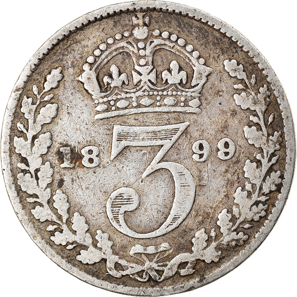 Coin, Great Britain, Victoria, 3 Pence, 1899, VF(30-35), Silver, KM:777