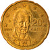 Greece, 20 Euro Cent, 2002, Athens, AU(50-53), Brass, KM:185