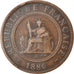 Munten, FRANS INDO-CHINA, Cent, 1886, Paris, FR+, Bronze, KM:1, Lecompte:38