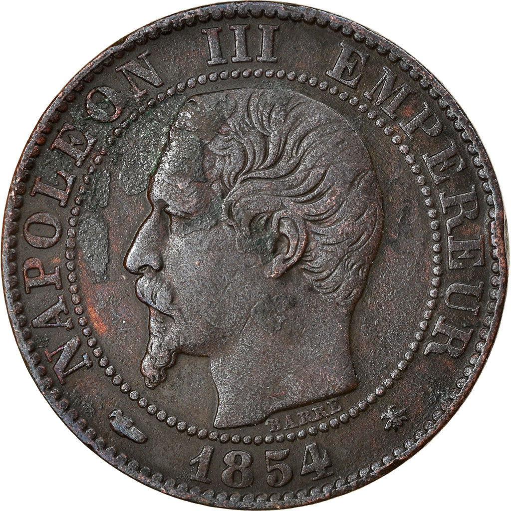 Monnaie, France, Napoléon III, 5 Centimes, 1854, Strasbourg, TTB, Bronze