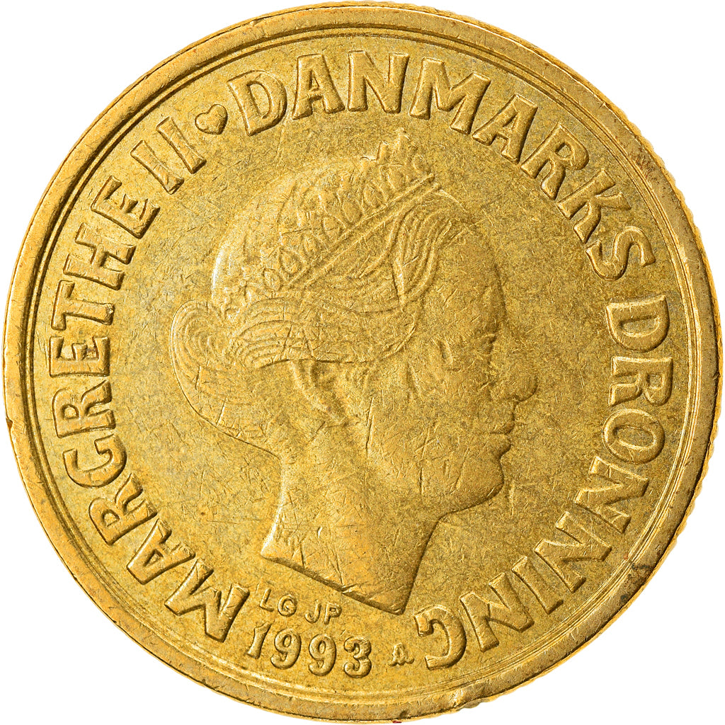 Coin, Denmark, Margrethe II, 20 Kroner, 1993, Copenhagen, AU(50-53)