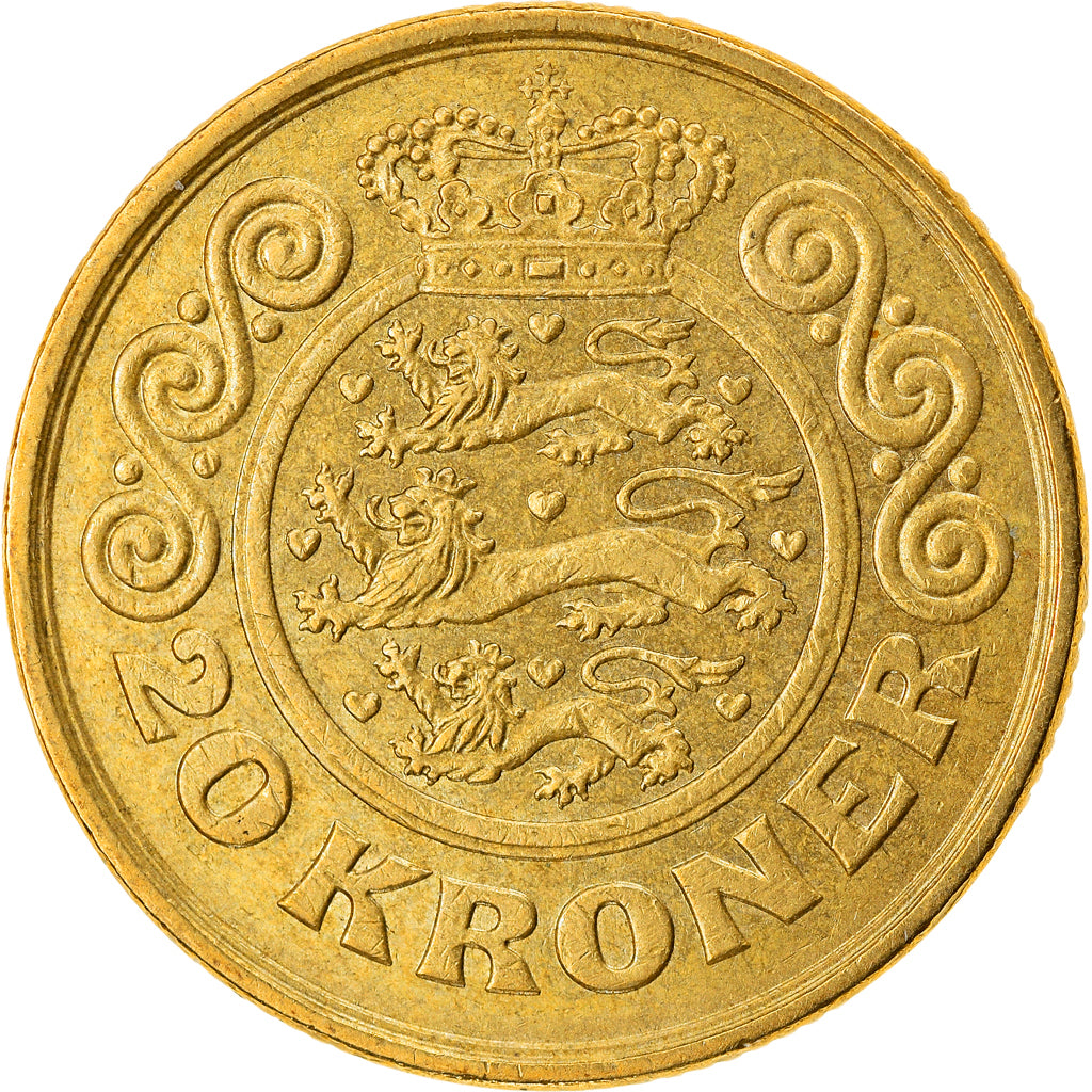 Coin, Denmark, Margrethe II, 20 Kroner, 1993, Copenhagen, AU(50-53)