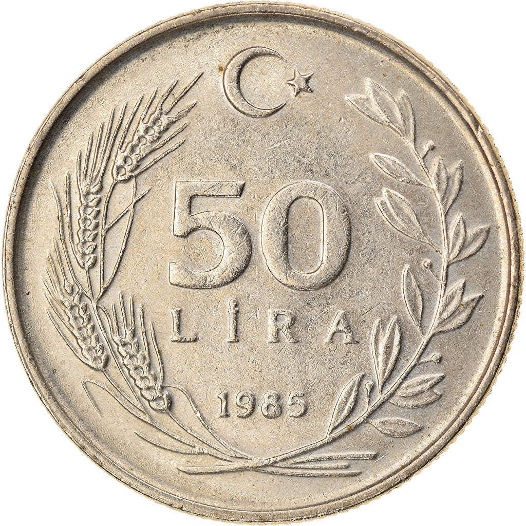 Moneta, Turchia, 50 Lira, 1985, BB+, Rame-nichel-zinco, KM:966