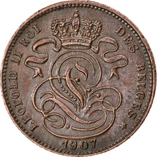 Coin, Belgium, Leopold II, Centime, 1907, AU(55-58), Copper, KM:33.1