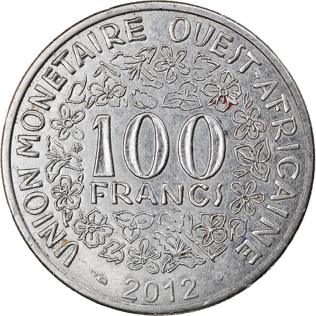 Moneda, Estados del África Occidental, 100 Francs, 2012, MBC+, Níquel, KM:4