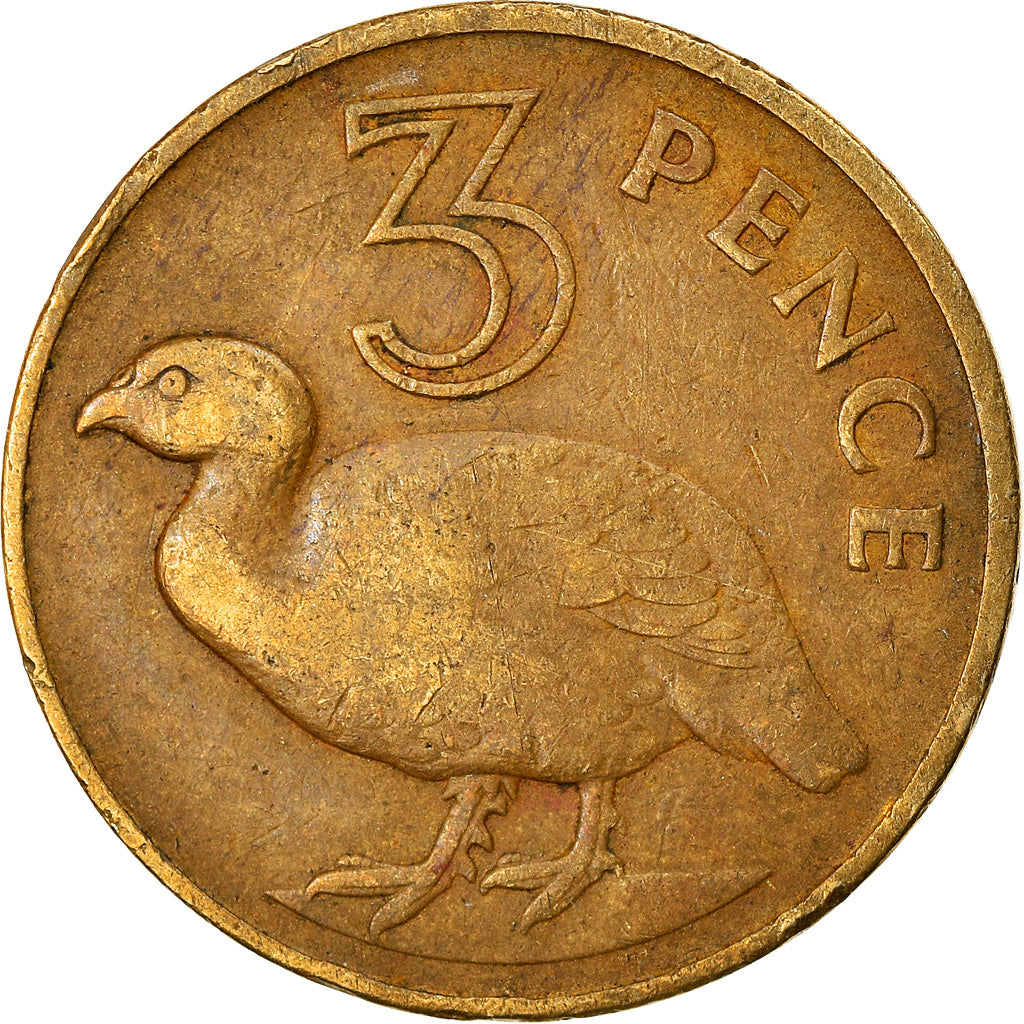 Coin, GAMBIA, THE, 3 Pence, 1966, VF(30-35), Nickel-brass, KM:2