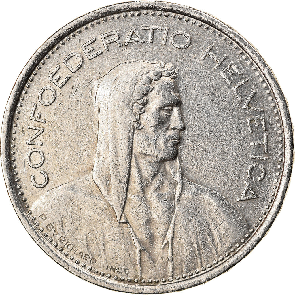 Coin, Switzerland, 5 Francs, 1975, Bern, AU(50-53), Copper-nickel, KM:40a.1