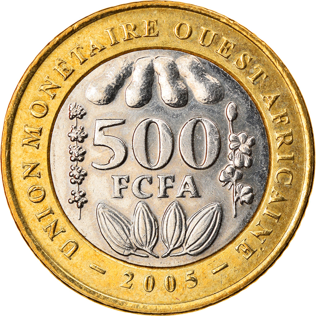 Coin, West African States, 500 Francs, 2005, AU(55-58), Bi-Metallic, KM:15