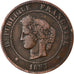 Moeda, França, Cérès, 5 Centimes, 1897, Paris, F(12-15), Bronze, KM:821.1