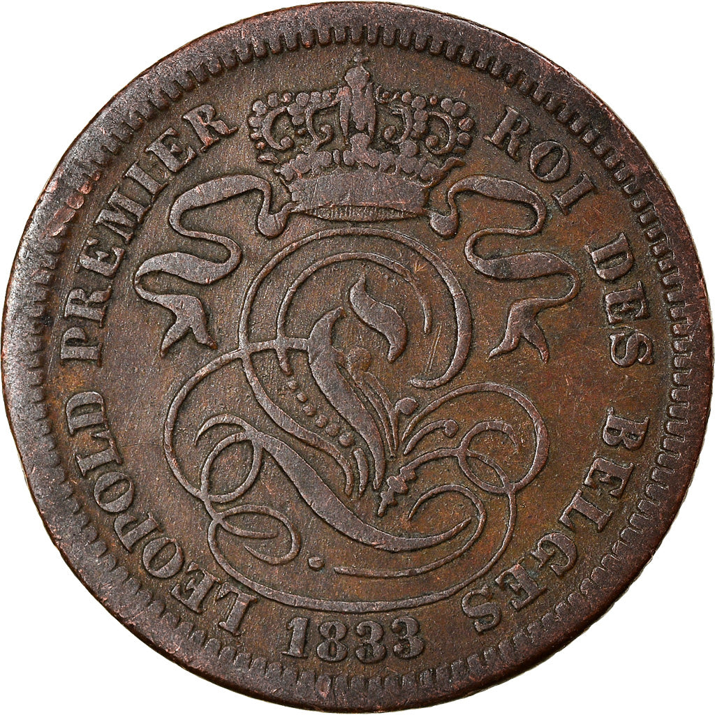 Coin, Belgium, Leopold I, 2 Centimes, 1833, VF(20-25), Copper, KM:4.1
