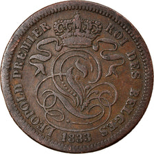 Moneta, Belgia, Leopold I, 2 Centimes, 1833, VF(20-25), Miedź, KM:4.1