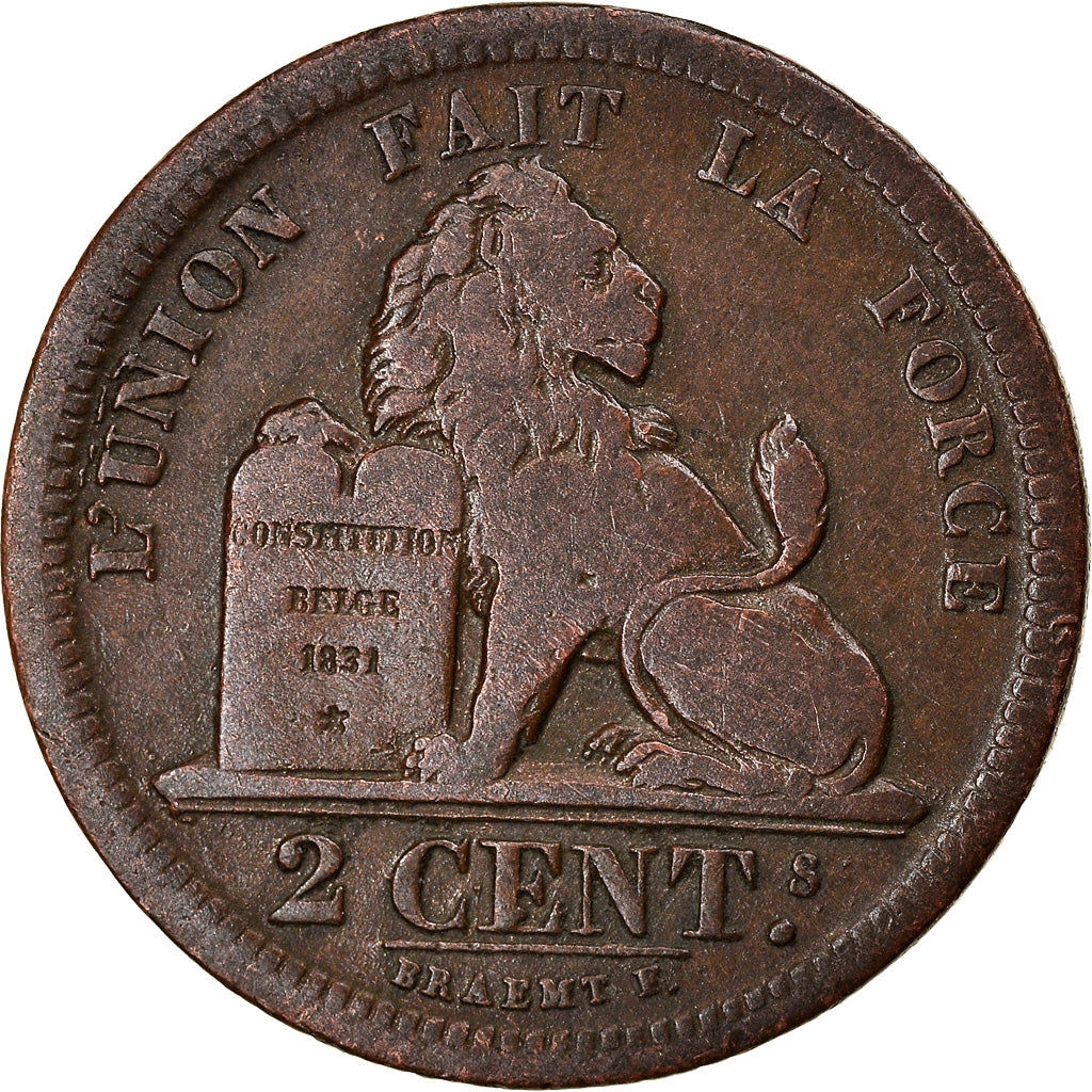 Coin, Belgium, Leopold I, 2 Centimes, 1833, VF(20-25), Copper, KM:4.1