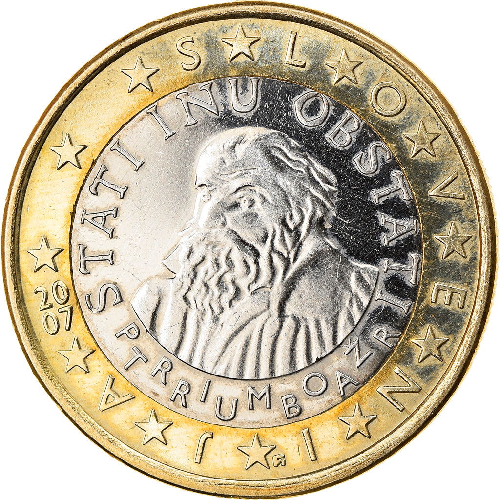 Slovenia, Euro, 2007, MS(60-62), Bi-Metallic, KM:74