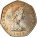 Moeda, Ilha de Man, Elizabeth II, 50 New Pence, 1975, AU(50-53), Cobre-níquel