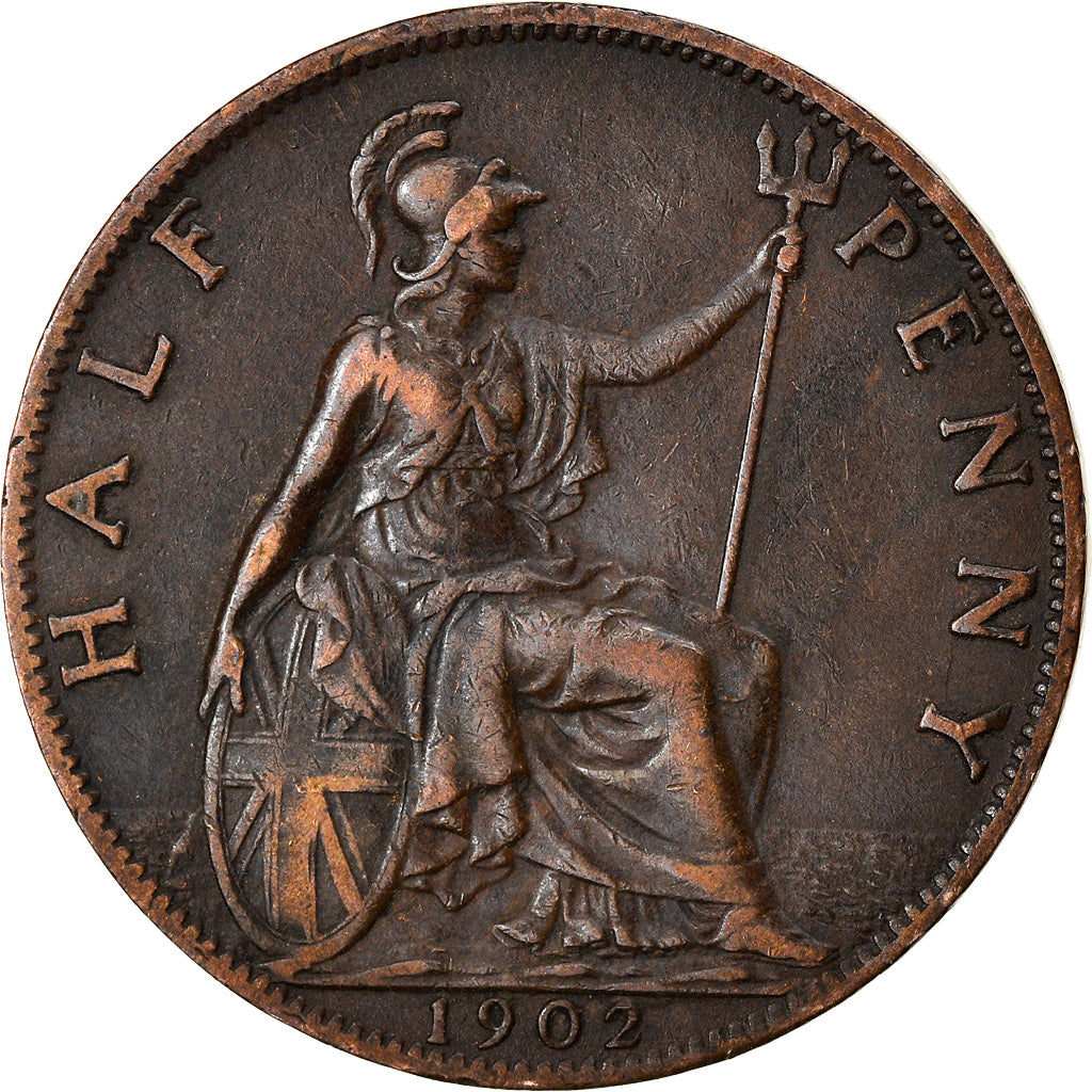 Coin, Great Britain, Edward VII, 1/2 Penny, 1902, EF(40-45), Bronze, KM:793.2