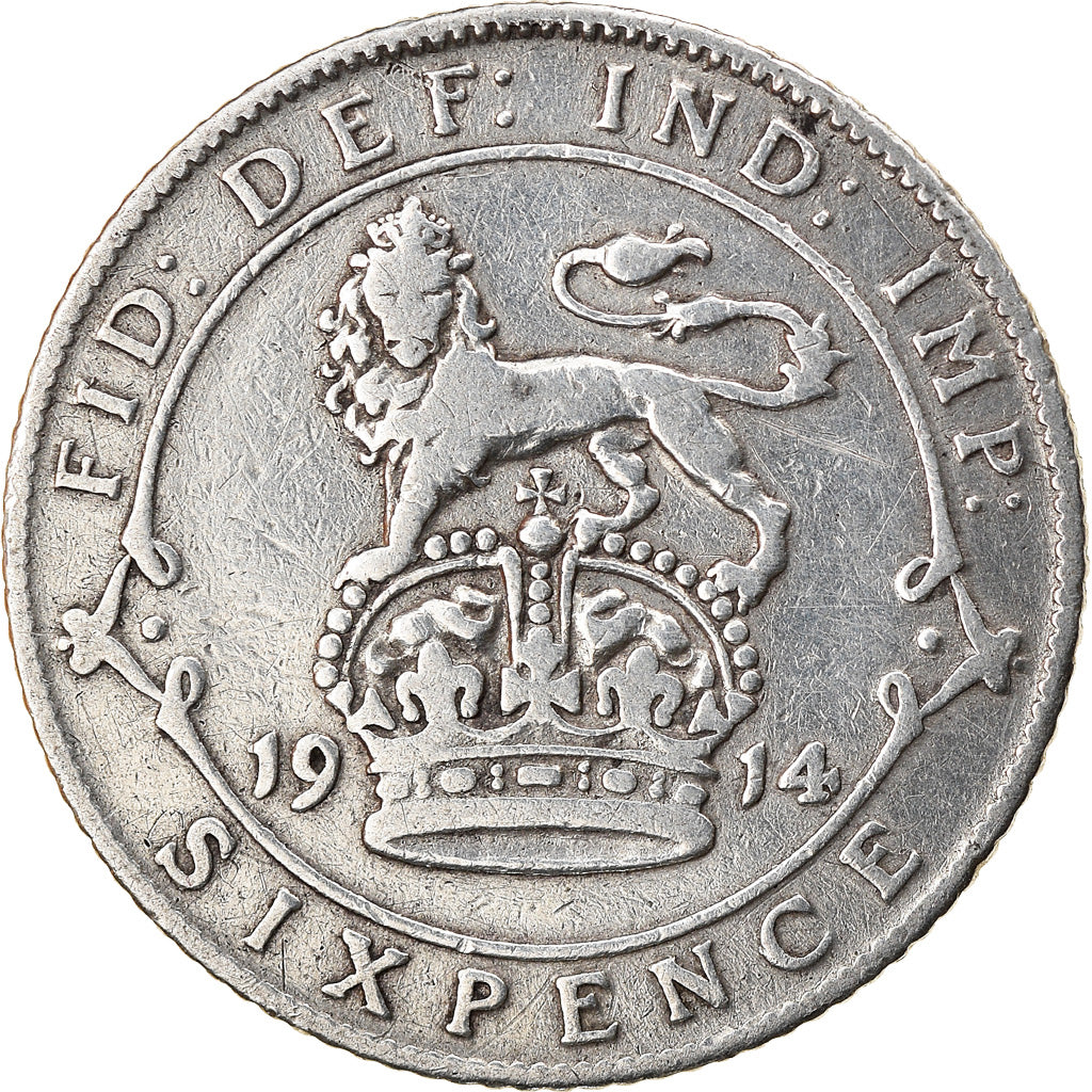 Münze, Großbritannien, George V, 6 Pence, 1914, SGE+, Silber, KM:815