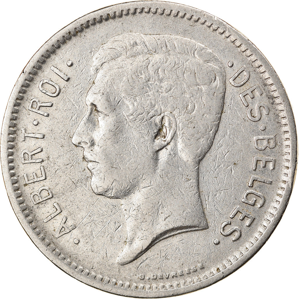 Munten, België, Albert I, 5 Francs, 5 Frank, 1931, ZF, Nickel, KM:97.1