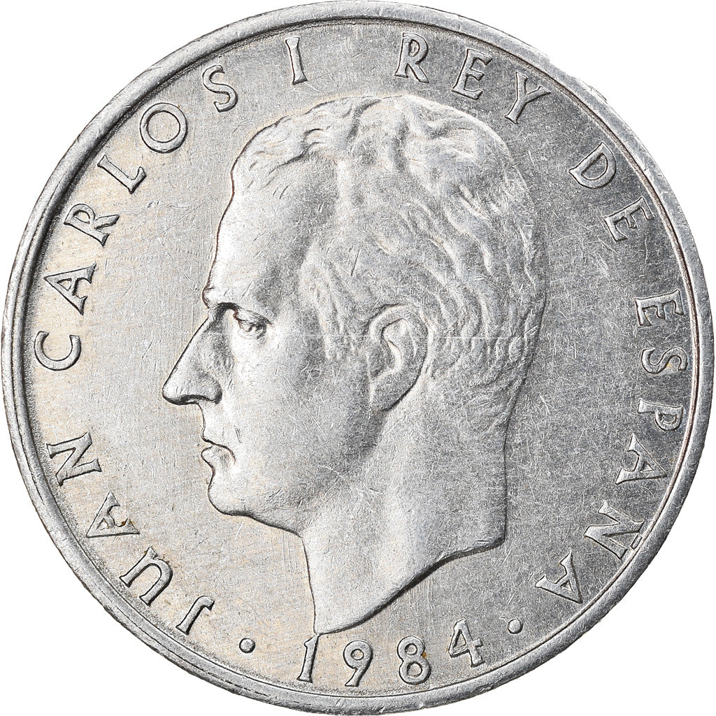 Munten, Spanje, Juan Carlos I, 2 Pesetas, 1984, Madrid, ZF+, Aluminium, KM:822