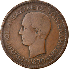Coin, Greece, George I, 10 Lepta, 1870, Strassburg, VF(20-25), Copper, KM:43