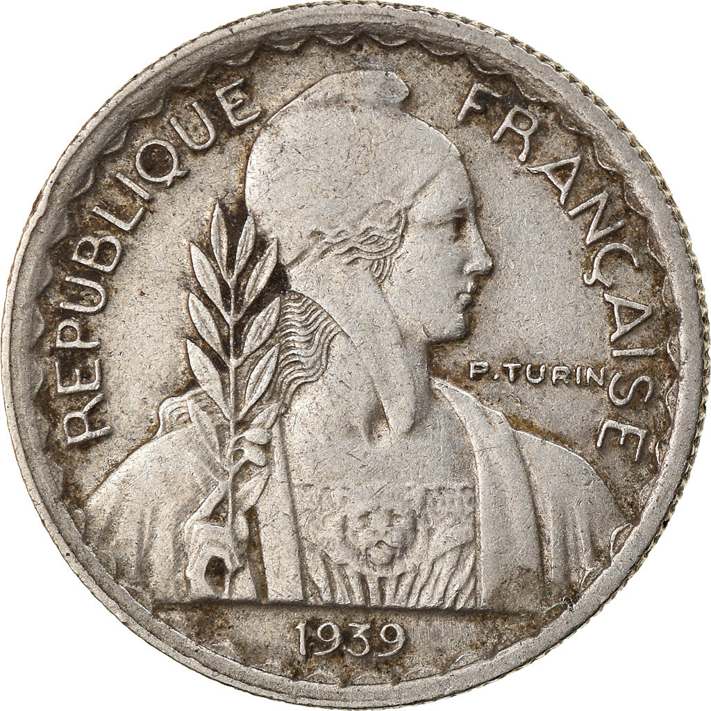 Moneda, INDOCHINA FRANCESA, 10 Cents, 1939, Paris, MBC, Níquel, KM:21.1