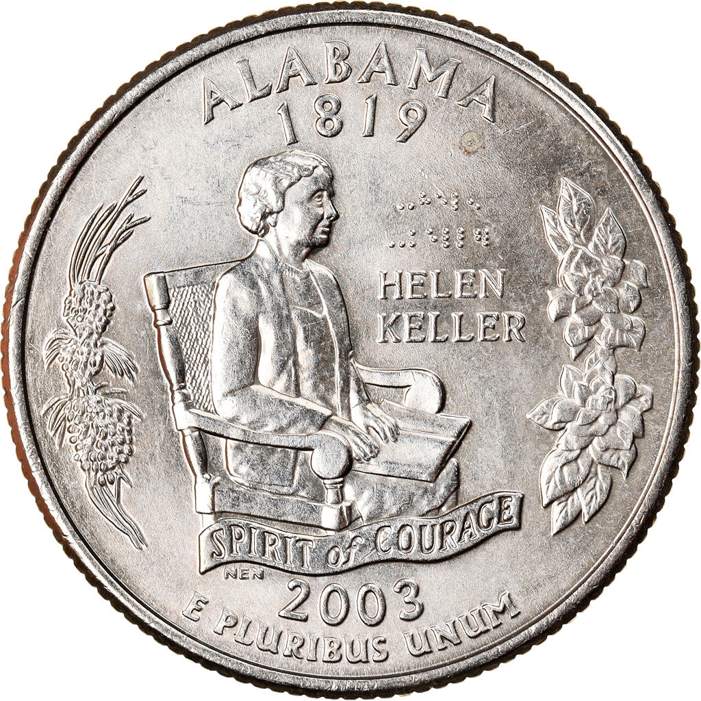 Moneta, Stati Uniti, Alabama, Quarter, 2003, Denver, SPL-, Rame ricoperto in