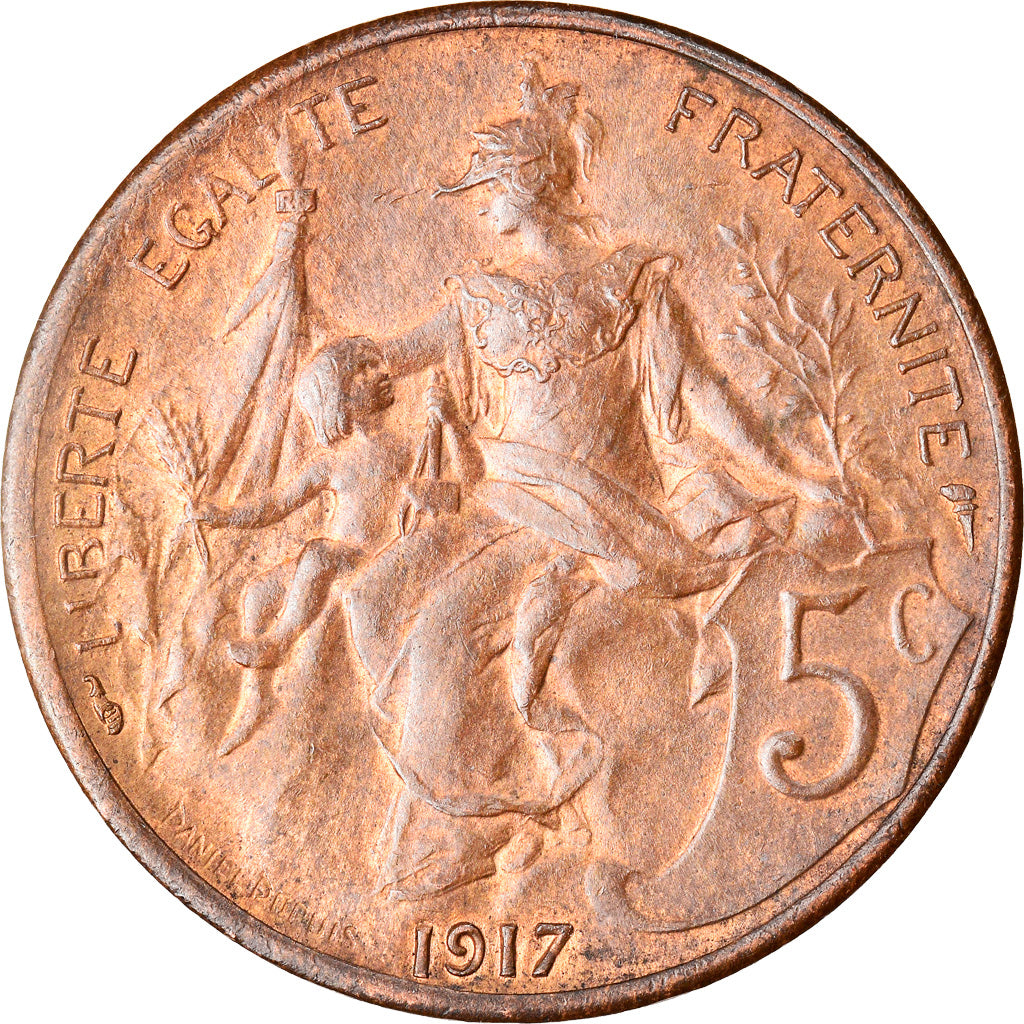 Coin, France, Dupuis, 5 Centimes, 1917, Paris, AU(55-58), Bronze, KM:842