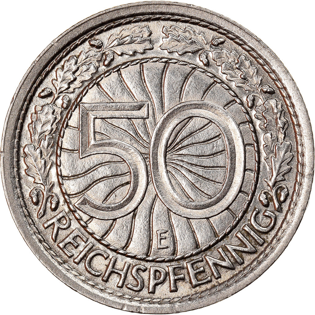 Coin, GERMANY, WEIMAR REPUBLIC, 50 Reichspfennig, 1928, Muldenhütten