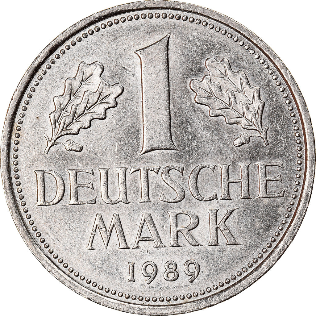 Moeda, ALEMANHA - REPÚBLICA FEDERAL, Mark, 1989, Karlsruhe, AU(50-53)