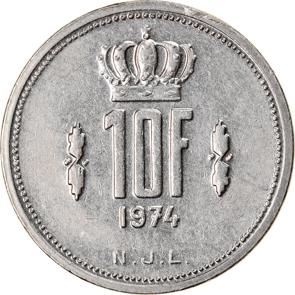 Coin, Luxembourg, Jean, 10 Francs, 1974, AU(55-58), Nickel, KM:57