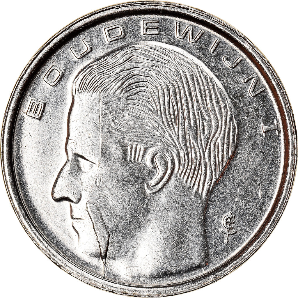 Moneta, Belgia, Franc, 1990, AU(55-58), Nikiel platerowany żelazem, KM:171