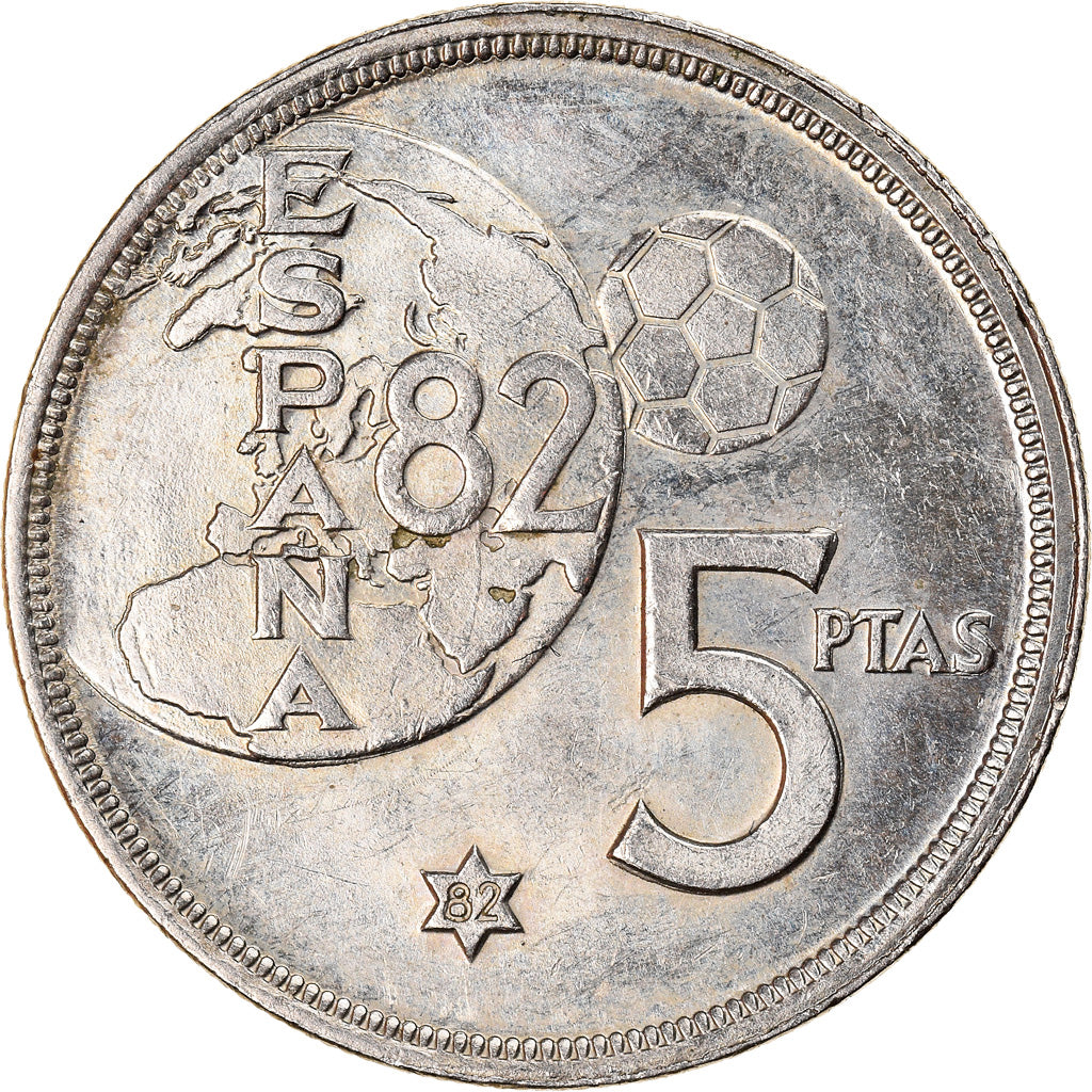 Moneta, Spagna, Juan Carlos I, 5 Pesetas, 1982, SPL-, Rame-nichel, KM:817