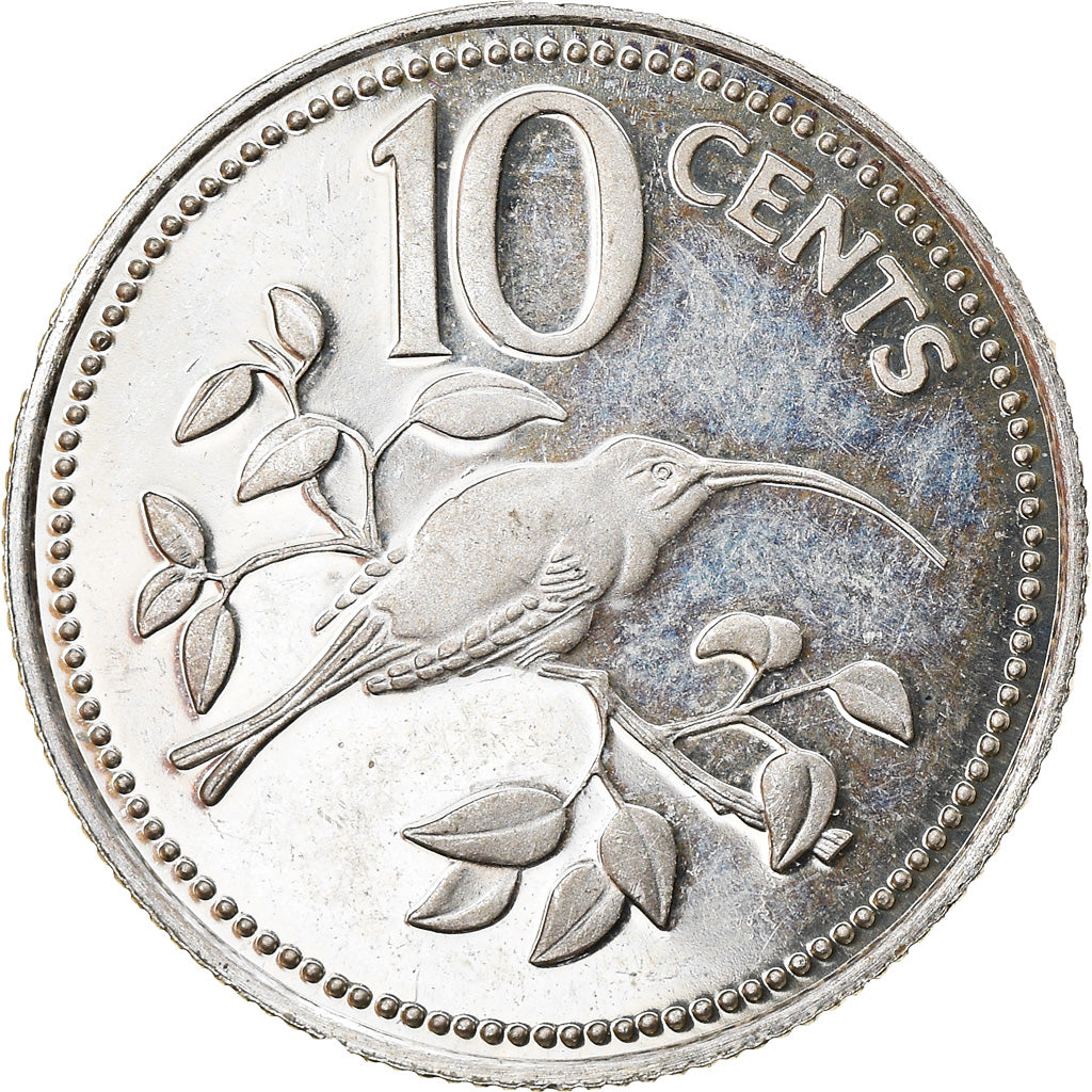 Coin, Belize, 10 Cents, 1974, Franklin Mint, Proof, MS(65-70), Silver, KM:48a