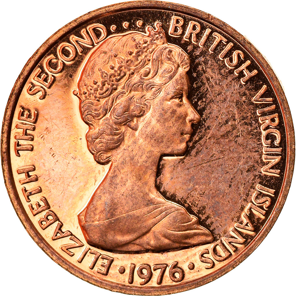 Coin, BRITISH VIRGIN ISLANDS, Elizabeth II, Cent, 1976, Franklin Mint, U.S.A.