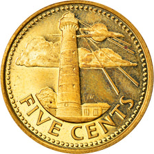Coin, Barbados, 5 Cents, 1976, Franklin Mint, Proof, MS(60-62), Brass, KM:20