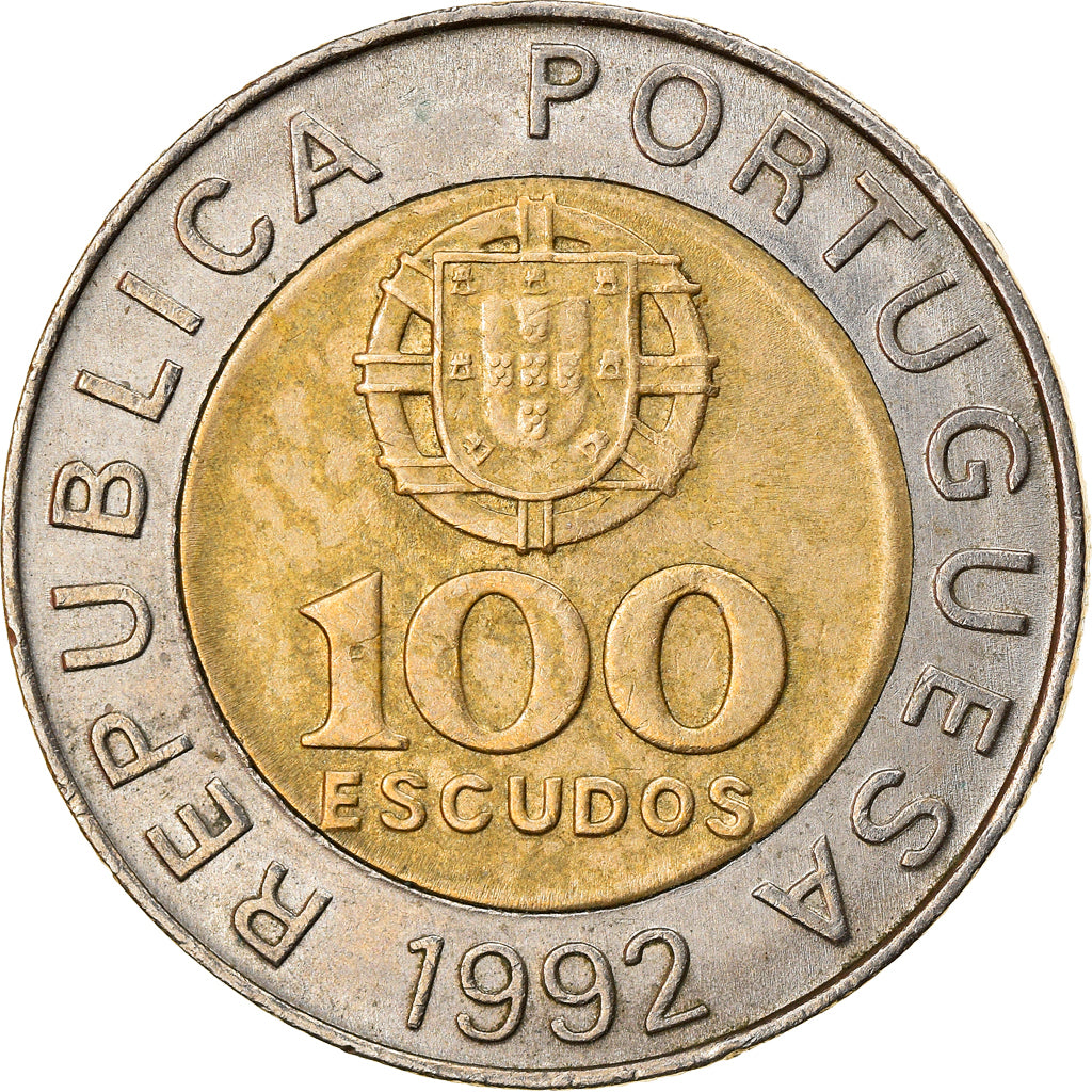 Moeda, Portugal, 100 Escudos, 1992, AU(50-53), Bimetálico, KM:645.1