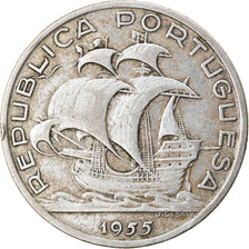 Coin, Portugal, 10 Escudos, 1955, EF(40-45), Silver, KM:586
