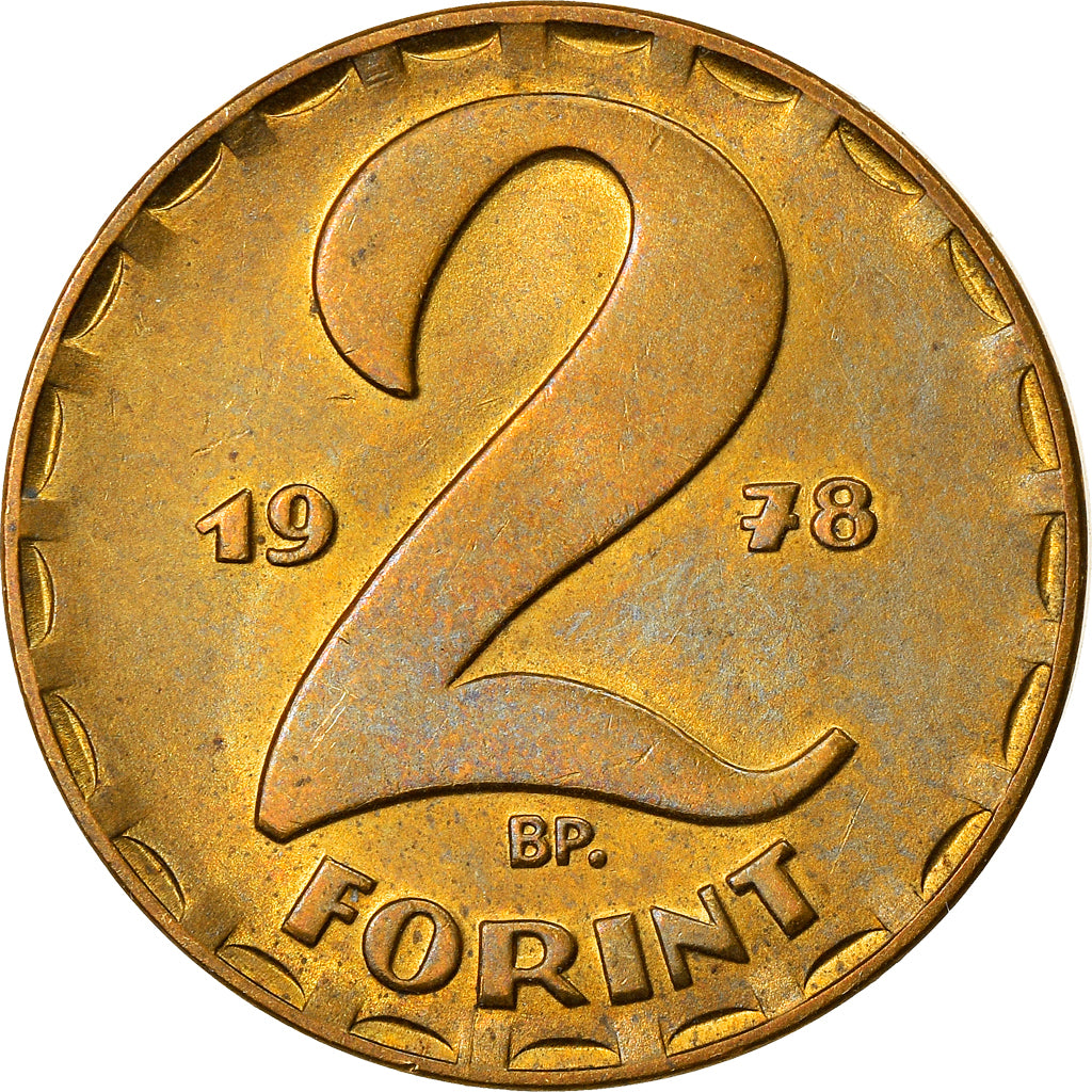 Coin, Hungary, 2 Forint, 1978, Budapest, AU(50-53), Brass, KM:591