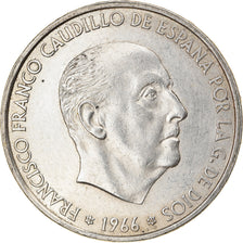 Coin, Spain, Caudillo and regent, 100 Pesetas, 1966, AU(55-58), Silver, KM:797