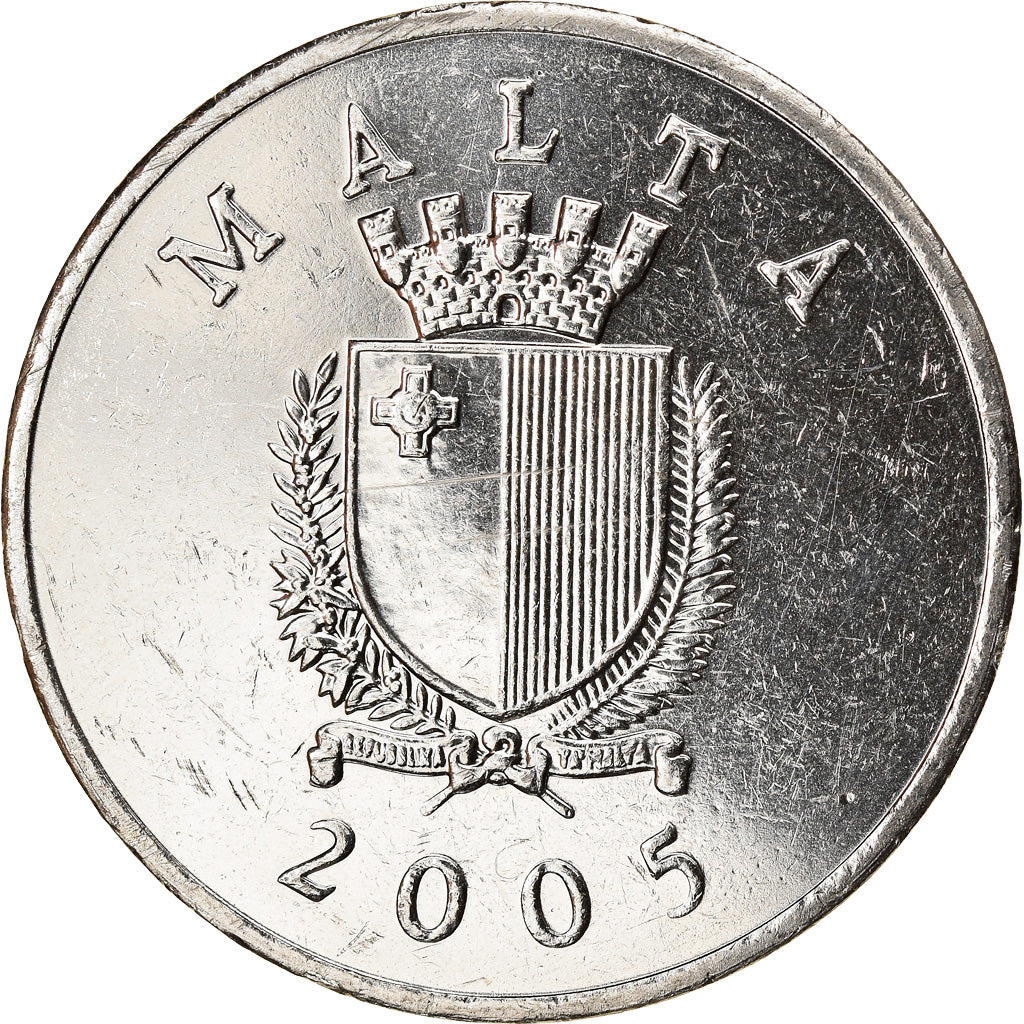 Coin, Malta, Lira, 2005, MS(60-62), Nickel, KM:99
