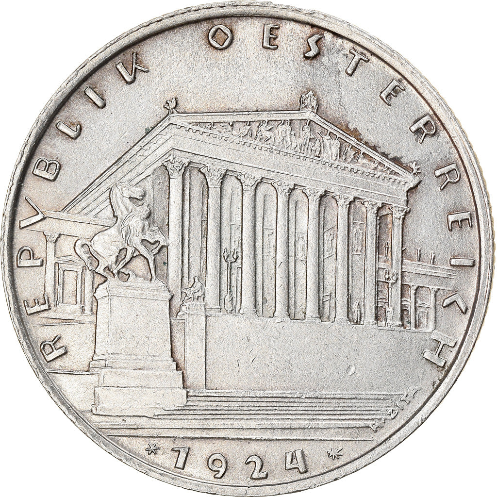 Coin, Austria, Schilling, 1924, AU(50-53), Silver, KM:2835