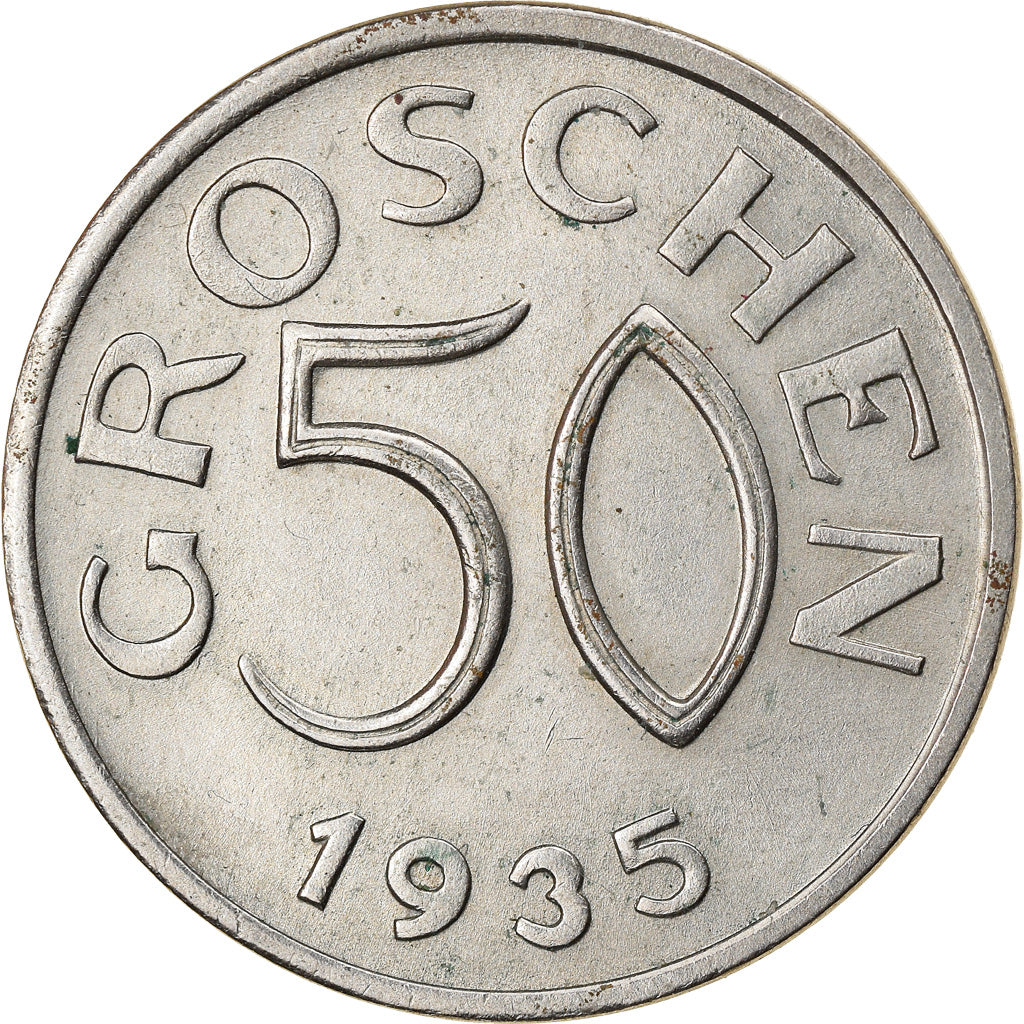 Coin, Austria, 50 Groschen, 1935, AU(50-53), Copper-nickel, KM:2854