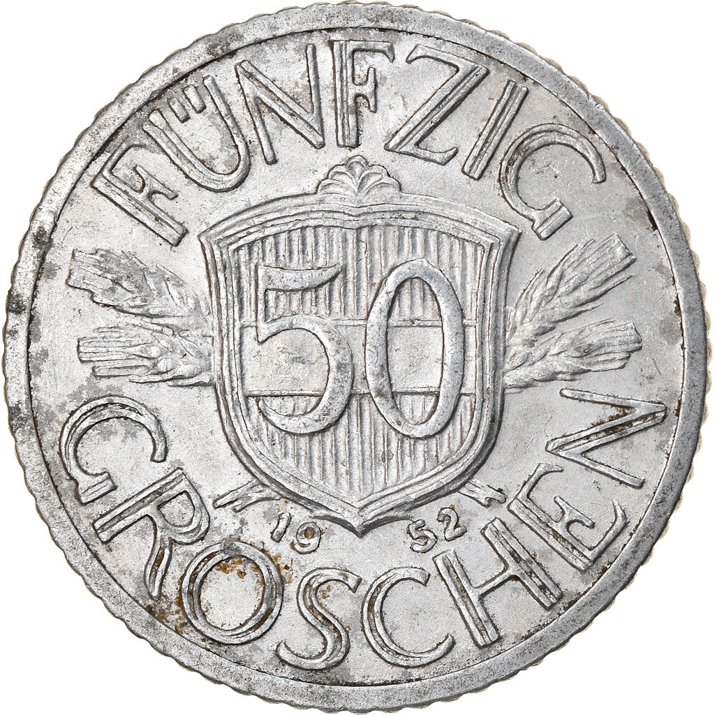 Moneta, Austria, 50 Groschen, 1952, AU(50-53), Aluminium, KM:2870
