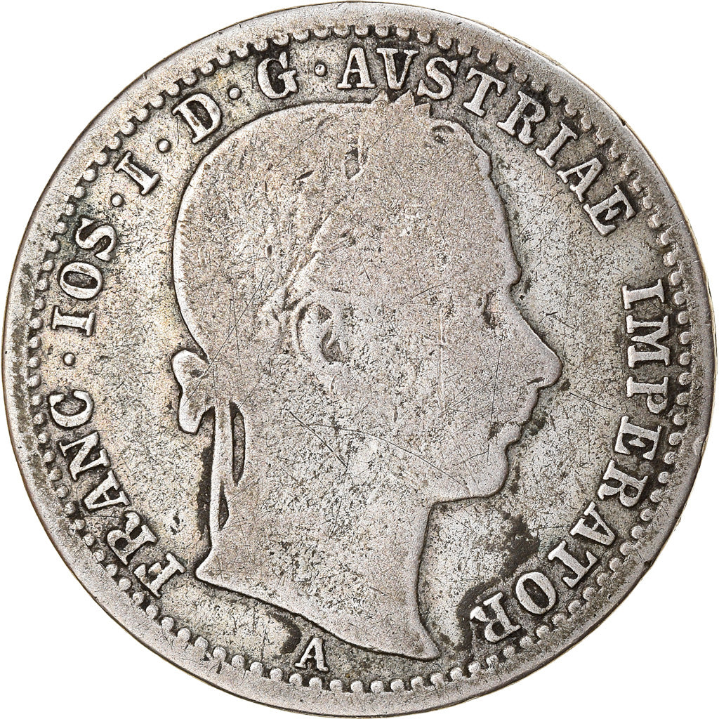 Coin, Austria, Franz Joseph I, 1/4 Florin, 1862, Vienna, VF(30-35), Silver