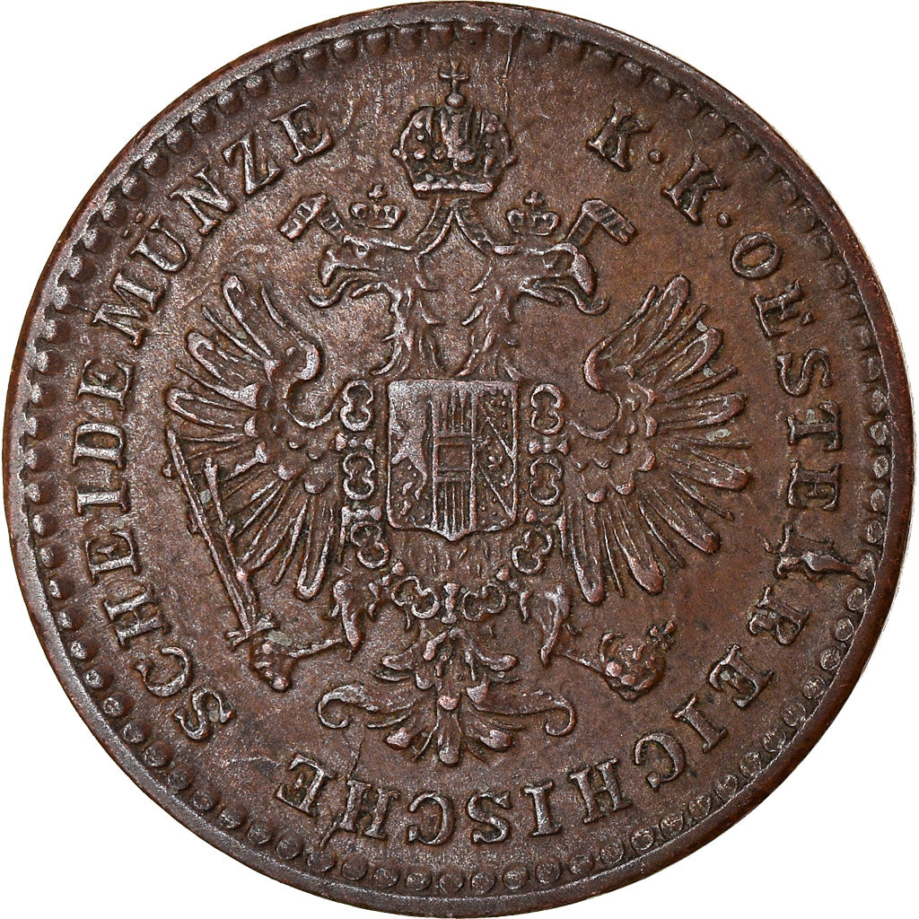 Moneta, Austria, Franz Joseph I, 5/10 Kreuzer, 1881, AU(50-53), Miedź, KM:2183