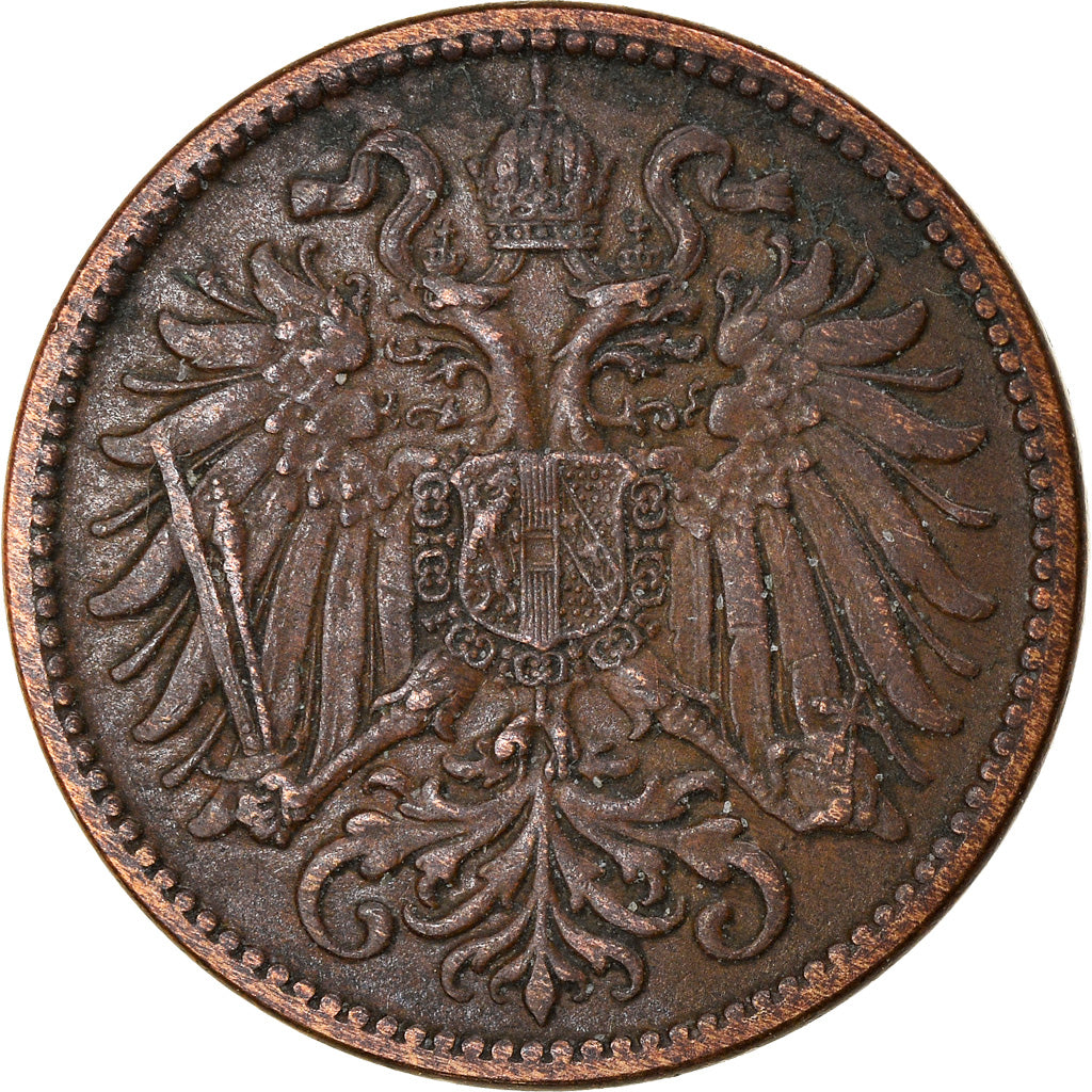 Coin, Austria, Franz Joseph I, 2 Heller, 1896, AU(50-53), Bronze, KM:2801