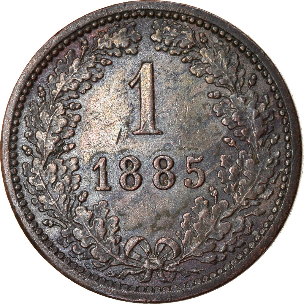 Coin, Austria, Franz Joseph I, Kreuzer, 1885, AU(55-58), Copper, KM:2187