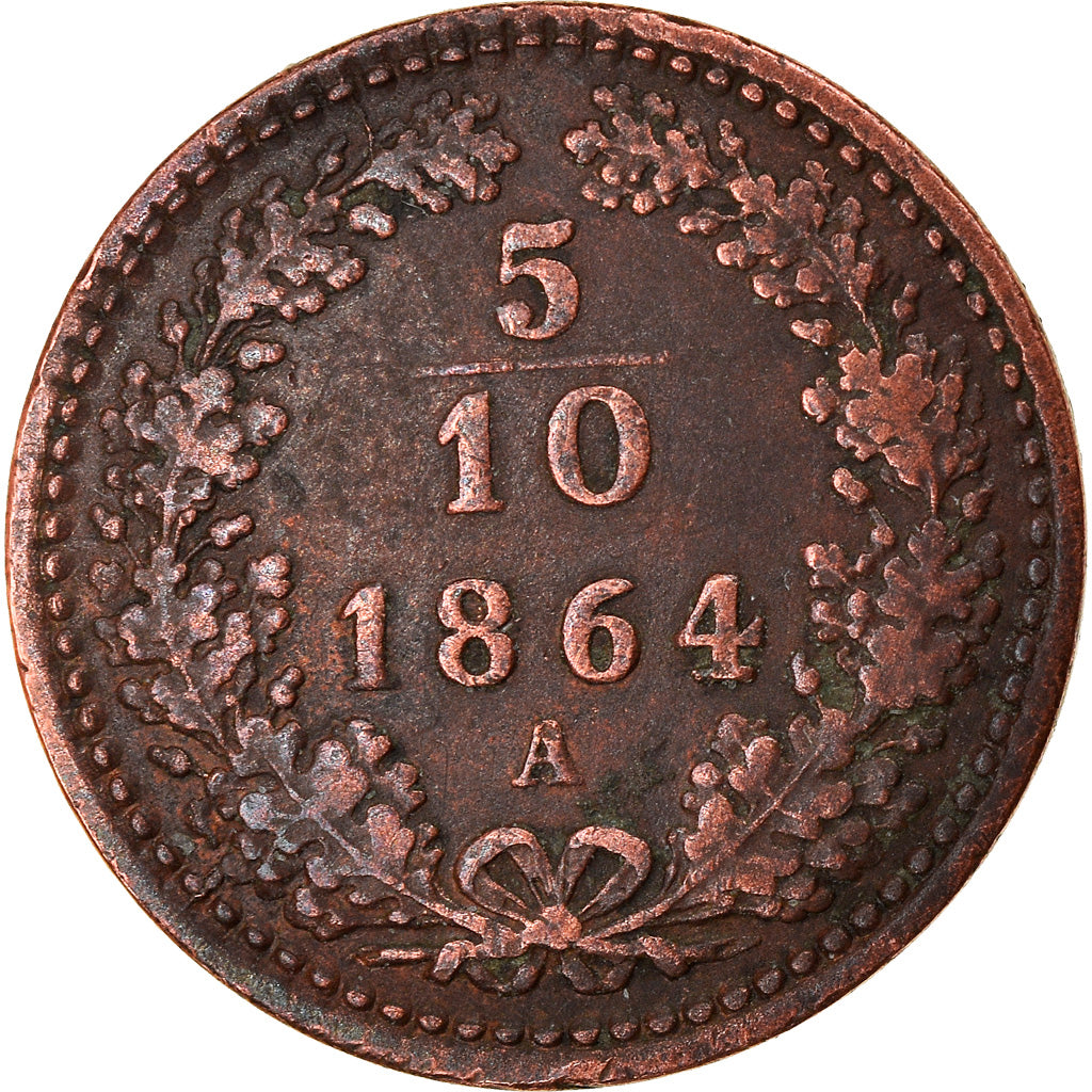 Monnaie, Autriche, Franz Joseph I, 5/10 Kreuzer, 1864, TTB, Cuivre, KM:2182