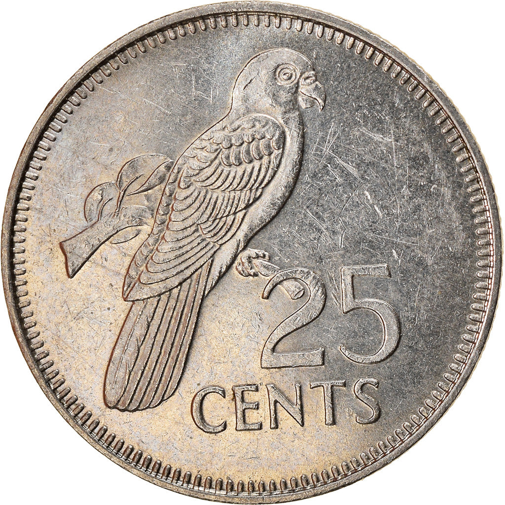 Coin, Seychelles, 25 Cents, 1989, British Royal Mint, AU(50-53), Copper-nickel